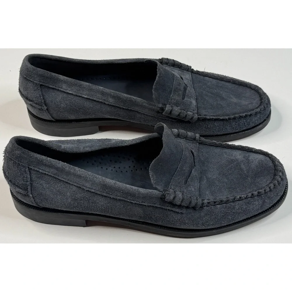 Sebago Classic Dan Flesh Out Men's Gray Suede Penny Loafers Size 12.5 R